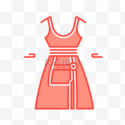线条服装设计图片_白色背景上的服装线图标，用于网