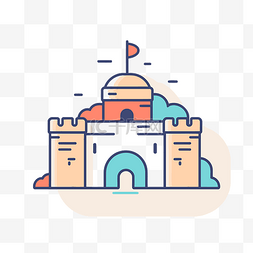 城堡设计图标线条图爱普生 向量