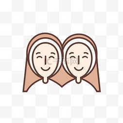 南家三姐妹图片_两个修女姐妹的脸在线插图中间 