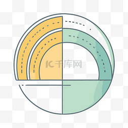上半圆半圆图片_夏季圆圈和彩虹的图标 向量