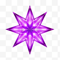 六点发光霓虹紫色星