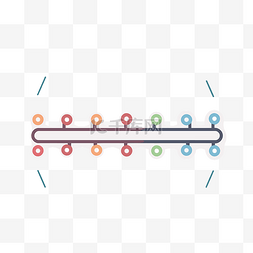 显示颜色线和点的线性图 向量