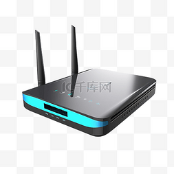 黑色路由器图片_wifi router technology 3d 插图