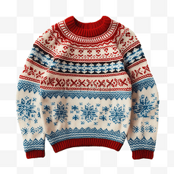 圣诞毛衣图案图片_有趣的传统针织圣诞毛衣，带装饰