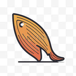 一条有红色的鱼的设计 向量