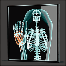 射线检查图片_手部X光检查 向量