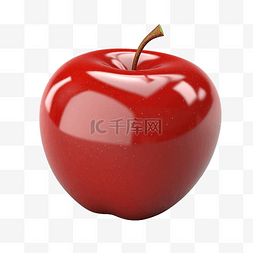 高档水果店图片_3d 红苹果概念健康生活教育或水果