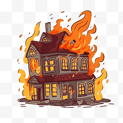 着火的房子图片_房子着火 向量