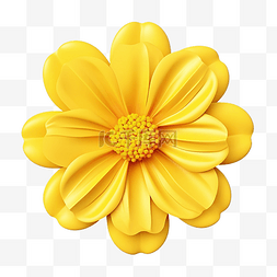渲染花朵图片_3d 风格的黄色花朵插图