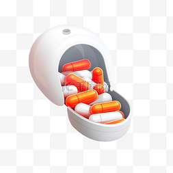 白色的胶囊图片_最小风格的胶囊药盒插图