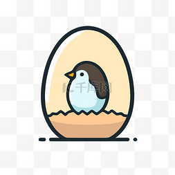 企鹅和图片_鸡蛋里的鸟的图标 向量