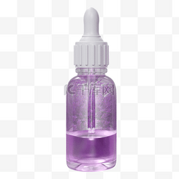 滴管精油图片_3d渲染紫色精油瓶