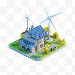 生态持续图片_可再生能源太阳能图3d