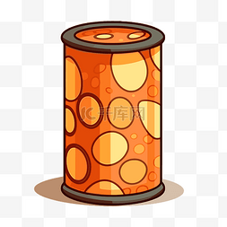 气缸剪贴画橙色罐头卡通圆点 向
