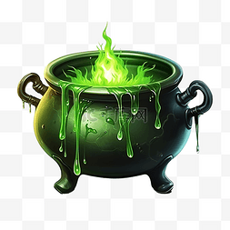 沸騰图片_有綠色藥水的巫婆大鍋