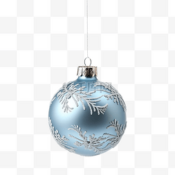 圣诞树枝上的蓝色小玩意