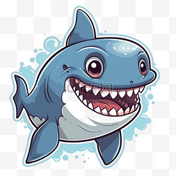 纸鲨鱼图片_衬衫上有牙齿的卡通鲨鱼 向量