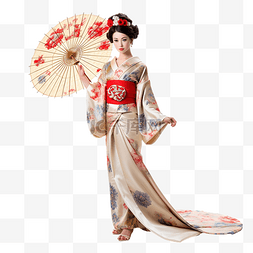 日本妓艺图片_日本艺妓穿着和服打着伞
