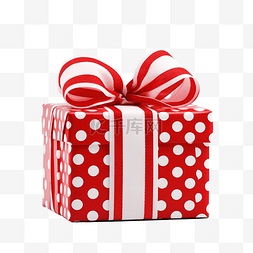 红白丝带礼物图片_用红白丝带包裹在盒子里的圣诞礼