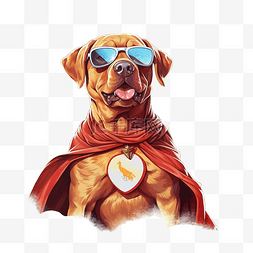 夏季狗超级英雄 PNG 插图