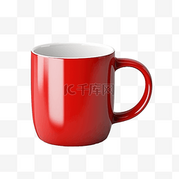 咖啡袁术图片_红色陶瓷杯
