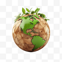 政治地理素材图片_具有叶和根木自然主题的地球仪