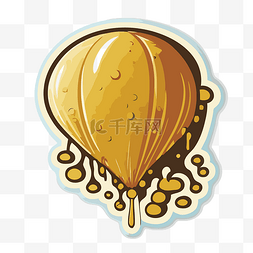 金色热气球与滴水剪贴画 向量