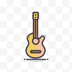 背景吉他图片_吉他图标的插图 向量