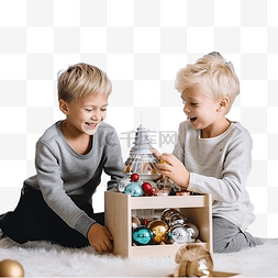 玩娃娃小男孩图片_圣诞节快乐