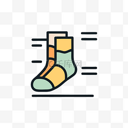 袜子图标图片_一双彩色袜子的色线图标 向量