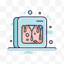 餐具图标洗碗机图片_洗碗机的平面图标，其中有冷凝水