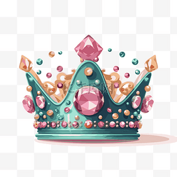 皇冠剪贴画公主皇冠与彩色宝石卡