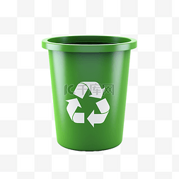 带有回收符号的绿色回收箱