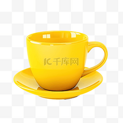 黄色咖啡杯图片_黄色杯咖啡