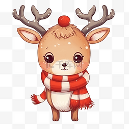 圣诞快乐，可爱的卡哇伊手绘鹿戴