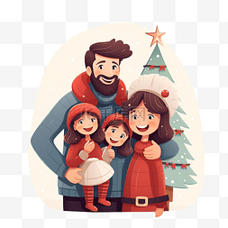 幸福的家庭在圣诞节期间享受在一