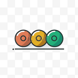 三个不同颜色的矩形形式的甜甜圈