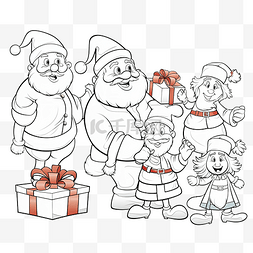 系列圣诞老人图片_卡通圣诞老人给孩子们送圣诞礼物