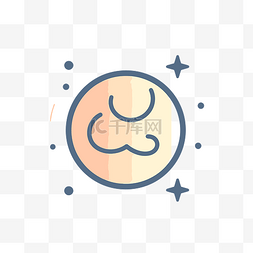 月亮宝宝符号插图，背景为月亮和