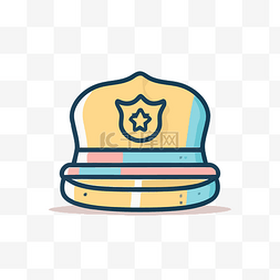 米色背景上孤立的彩色警察制服图