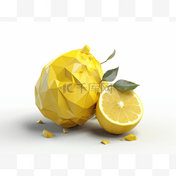 柠檬的 3d 多边形图像