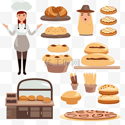 小物品图标图片_面包店剪贴画面包店物品和面包店