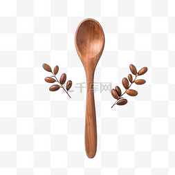 雕刻竹子图片_棕色厨房工具天然木质材料勺子及