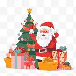 圣诞剪贴画基督教圣诞老人与圣诞