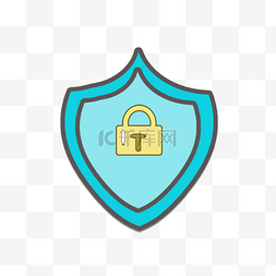 科技安全锁图标图片_盾牌万物网络安全
