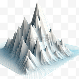 荧光抽象背景素材图片_复古风格 3d 山网格隔离