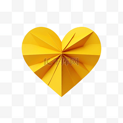 黄色的心形图片_黄色纸心 png 纸心 情人节