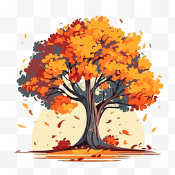 秋天的剪贴画矢量图片_秋天的树