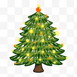 圣诞节圣诞树卡通灯泡彩灯装饰