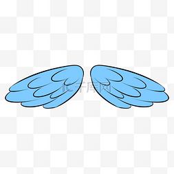 卡通天使翅膀蓝色